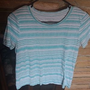 Blue and white striped shirt
